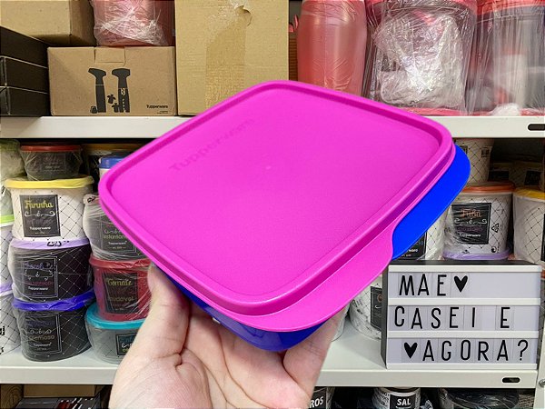 Tupperware Basic Line com Divisórias 550ml Azul Beijo - Mãe, Casei