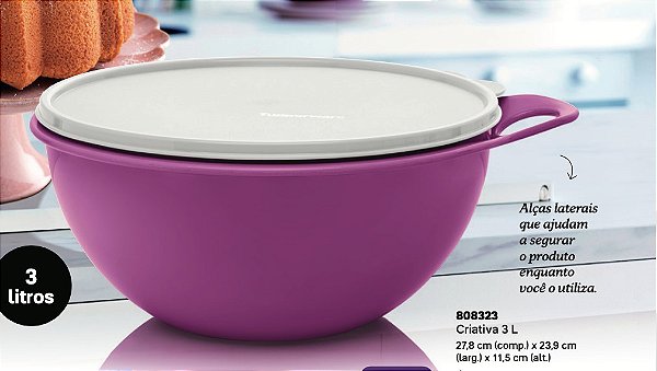 Criativa 3 L Magenta Tampa Branca