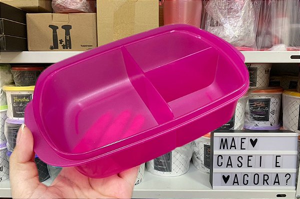 Cristalwave Retangular com Divisórias Geração II 1 L Rosa - Importado