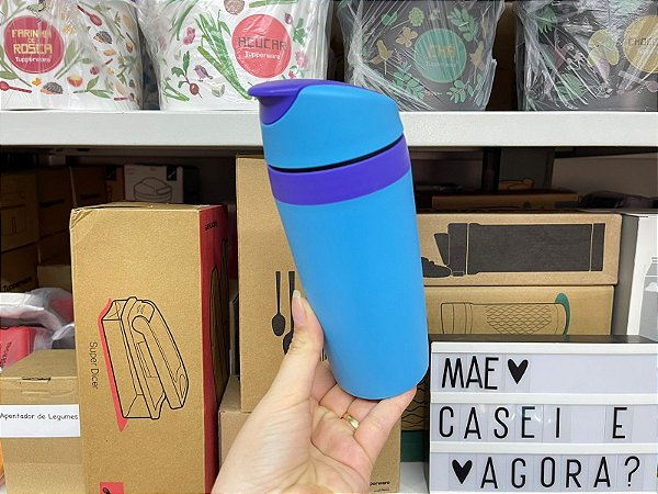 Copo para Viagem 360 ml Azul e Roxo - Termo Fit