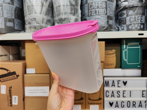 Modular Oval Dispenser 3 - 1,7L Transparente e Rosa