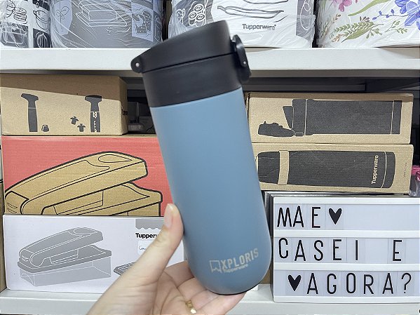 Tupperware Garrafa Térmica Importada Thermal Flask 430ml Cinza - Loja Chefe  Tupperware