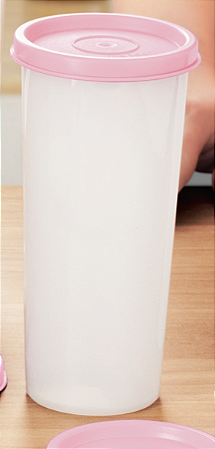 Copo com Tampa 350ml Transparente Tampa Rosa