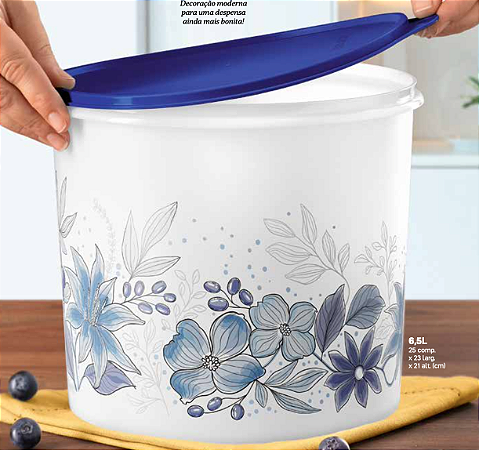 Tupper Caixa 6,5 litros Aquarela Azul