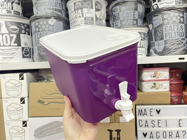 Galão - Suqueira 6,5 Litros Roxa e Branco