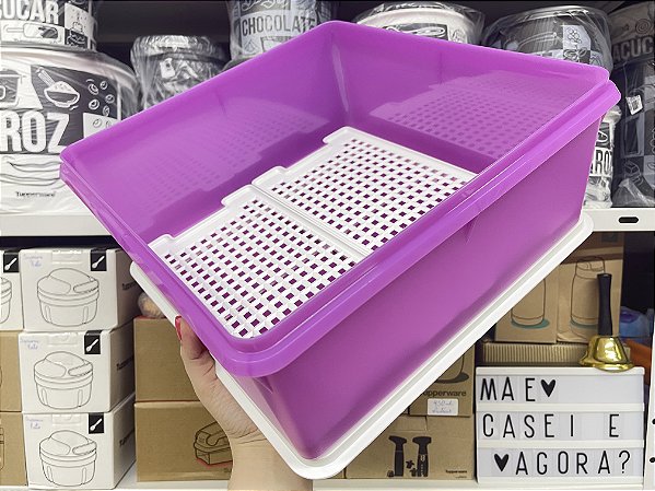 Super Caixa 10 Litros Violeta Tampa Branca