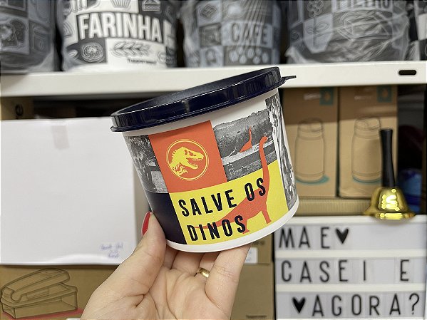 Tupper Redondinha 500 ml Jurassic World - Salve os Dinos
