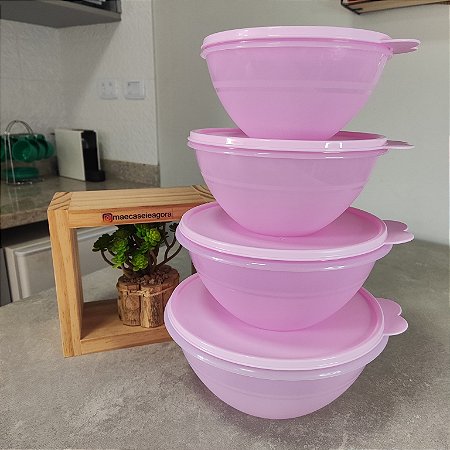 Kit 4 Peças Tigela Maravilhosa Rosa Bebê
