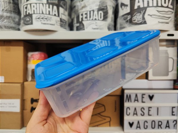 Tupperfresh Retangular Baixo 1,6 L Tampa Azul