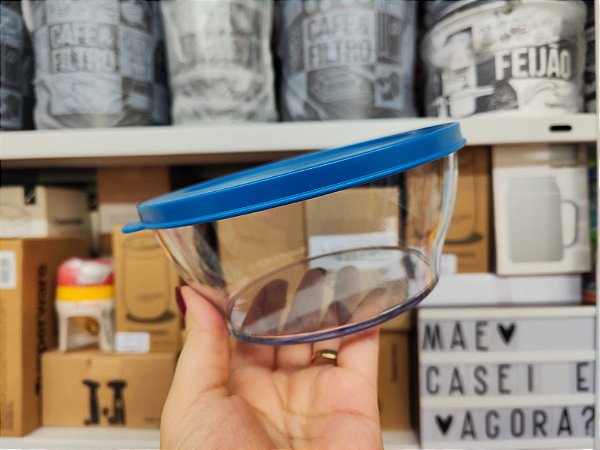 Tigela Clear 810 ml Transparente e Azul