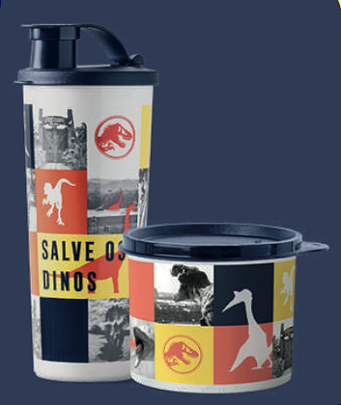 Kit 2 Peças Jurassic World - Copo e Redondinha