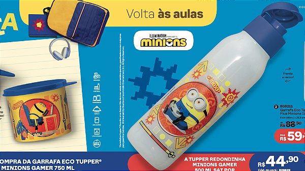 Kit 2 Peças Minions Gamer - Eco + Redondinha