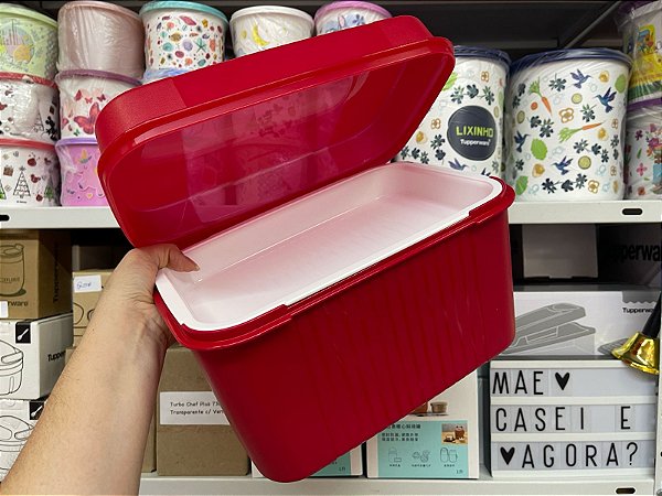 Visual Box Com Bandeja 4,5 Litros Vermelho e Branco