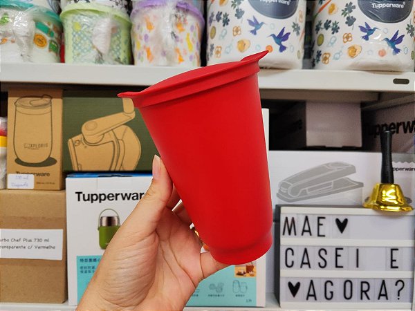 Copo Allegra 350ml Vermelho e Dourado