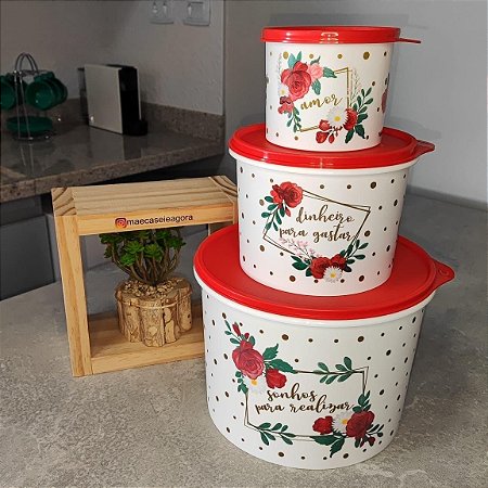 Kit 3 Peças Tupper Caixa Sonhos