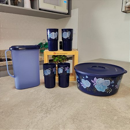 Kit 6 Peças Servir Rosa da Noite