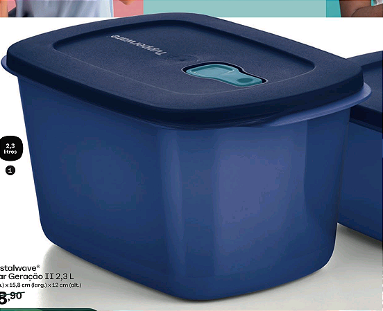 Cristalwave Retangular Geração II 2,3 Litros Azul