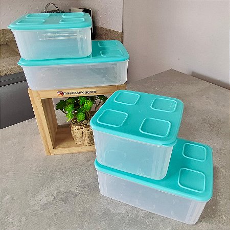 Kit 4 Peças Tupperfresh Tampa Mint