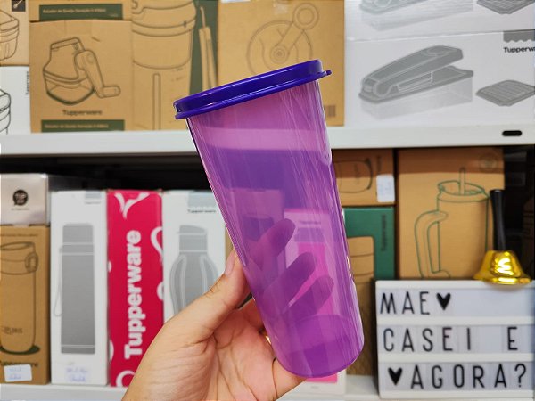 Copo com Tampa 470 ml Roxo - Importado
