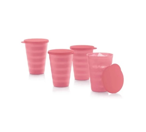 Kit 4 Unid. Copo Murano Rosa Quartzo