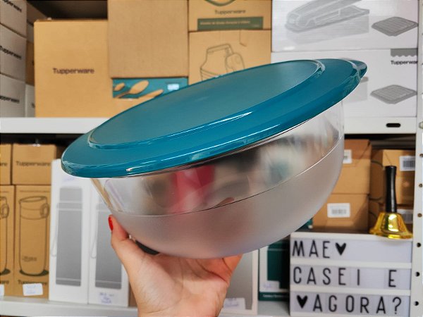 Tigela Cristal 6 Litros Base Transparente e Tampa Misterio