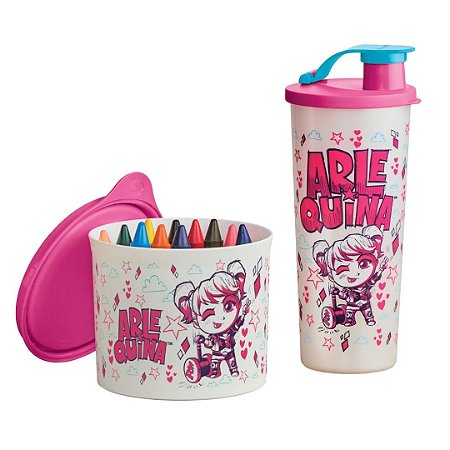 Kit 2 Peças Arlequina Kids - Copo e Redondinha
