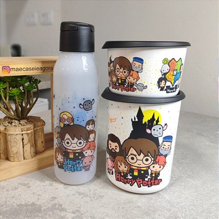 Kit 3 Peças Instantânea 575ml e 1,3L Mágica Harry Potter e Eco Tupper 750 ml
