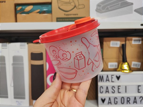 Tupper Redondinha com Bico Dosador Cozinha Vermelho 300 gr / 500 ml
