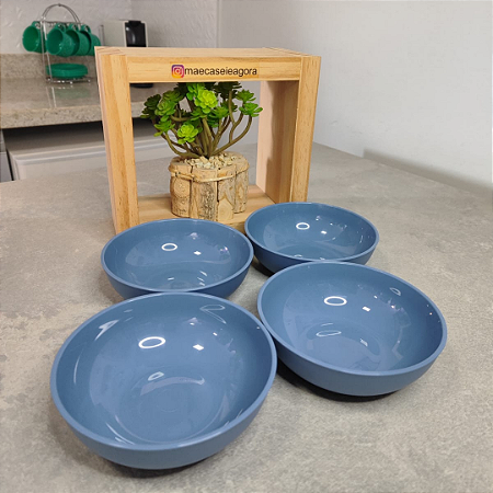 Kit 4 Unid. Tigelinha Allegra 250 ml Azul Mineral