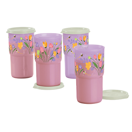Kit 4 Unid. Copo Colors Viva Tulipas 350 ml