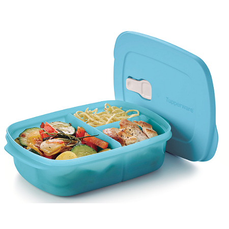 Cristalwave Retangular com Divisórias 1 Litro Azul Paradise