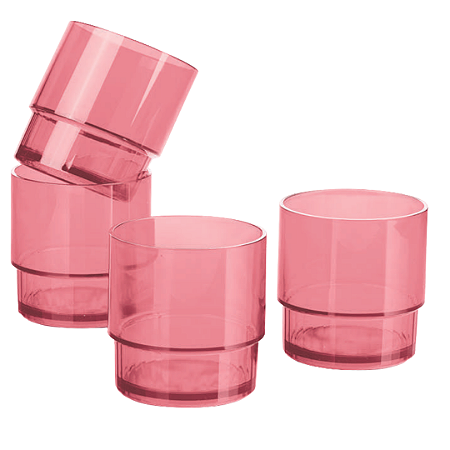 Kit 4 Unid. Copo Premier 295 ml Rosa Quartzo