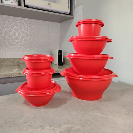 Kit 7 Peças Tigela Sensação Pitanga