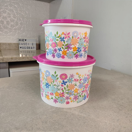 Kit 2 Peças Tupper Caixa Bouquet de Amor