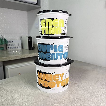 Kit 3 Peças Tupper Caixa Dose Diária