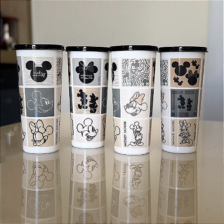 Kit 4 Unid. Copo 470 ml com Tampa Mickey e Minnie Clássicos
