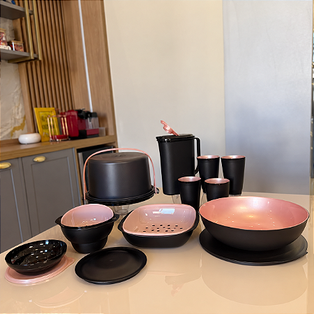 Kit 10 Peças Servir Black Rose