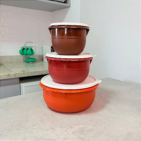 Kit 3 Peças Batedeiras Tons de Marrom