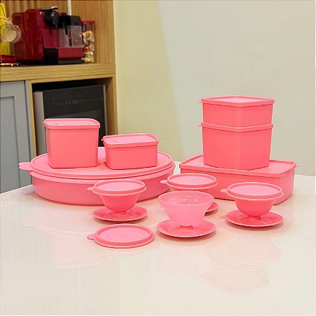 Kit 10 Peças Freezer Rosa Quartzo