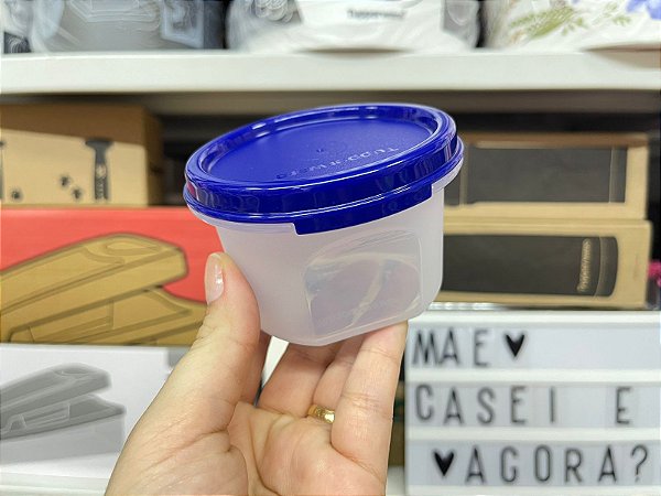 Modular Redondo 1 200 ml Transparente com tampa Azul