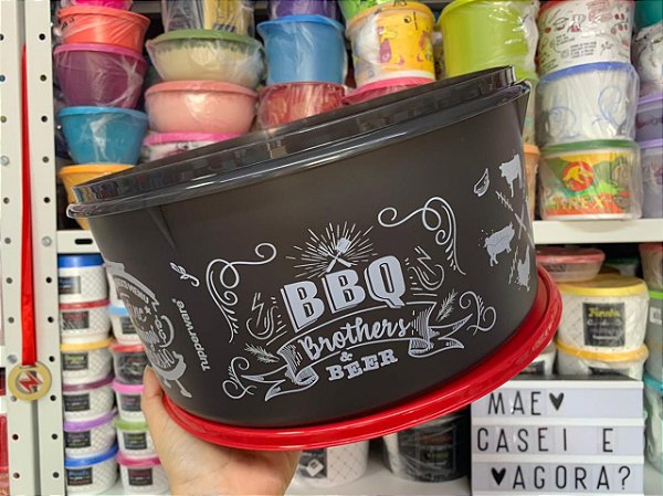 Porta Tudo Churrasco Preto e Vermelho 10 Litros