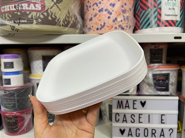 Kit 4 Unid. Prato Post Me Branco