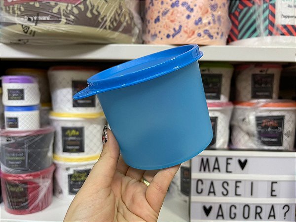 Tupper Redondinha 500 ml Azul Aqua