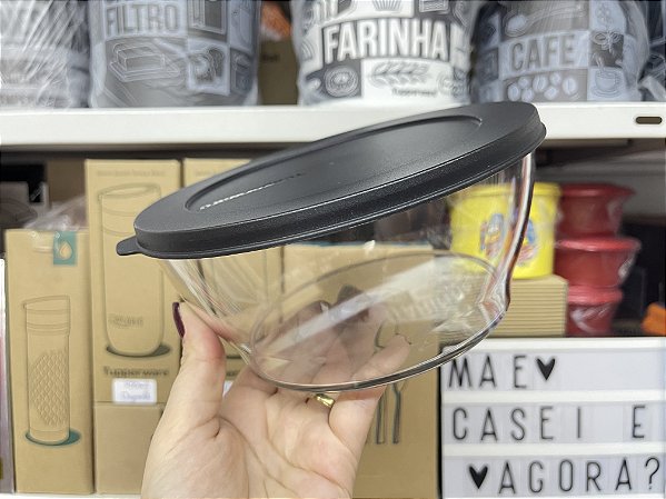 Tigela Clear 1,35 Litros Transparente e Preto
