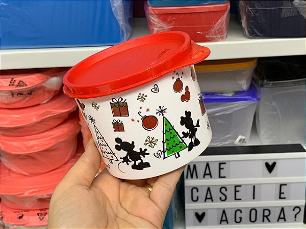 Tupper Redondinha 500 ml Natal Mickey