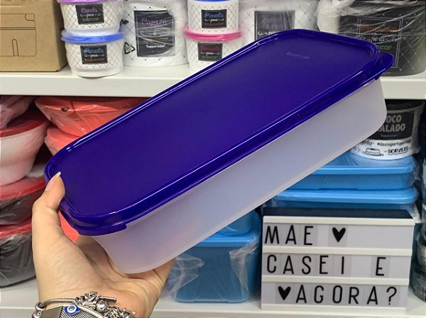 Modular Retangular 1 2 Litros Transparente e Azul