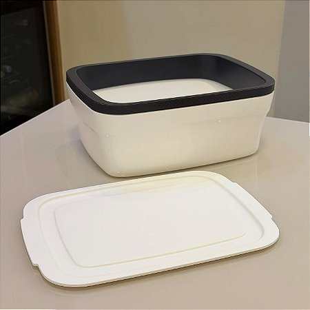 Smart Porta Pão Plus Branco e Preto