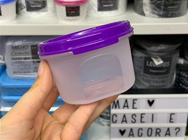 Modular Redondo 1 200 ml Transparente com tampa Roxa