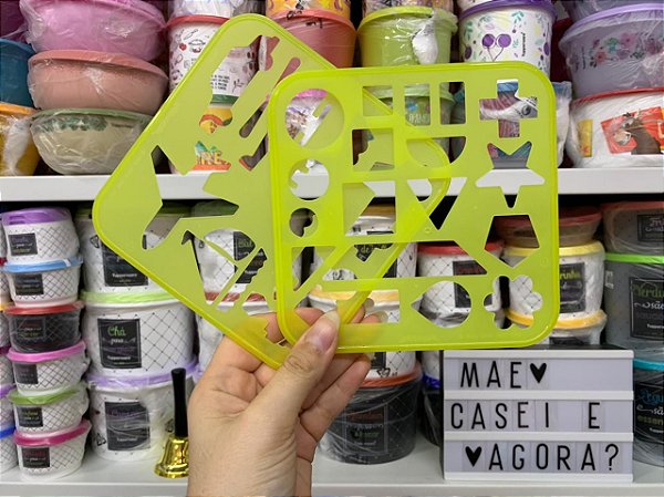 Stencil Transporte e Formas Amarelo