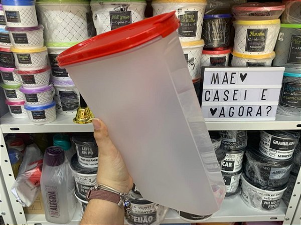 Modular Oval Dispenser 5 2,9L Transparente Tampa Vermelha